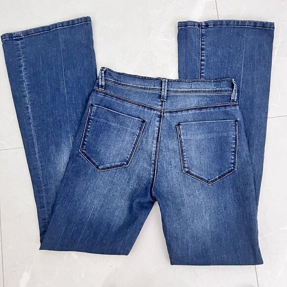 Antropologie SILENCE + NOISE Hi Rise Flare Jeans Womens Size 27 Blue Wash Denim - Picture 5 of 11